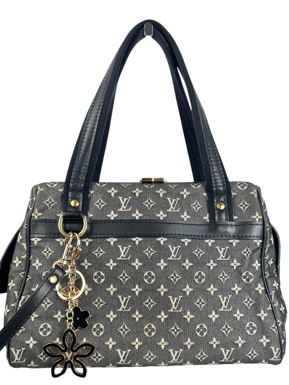 Louis Vuitton Mini Lin Josephine PM Noir Satchel Monogram Canvas Rare